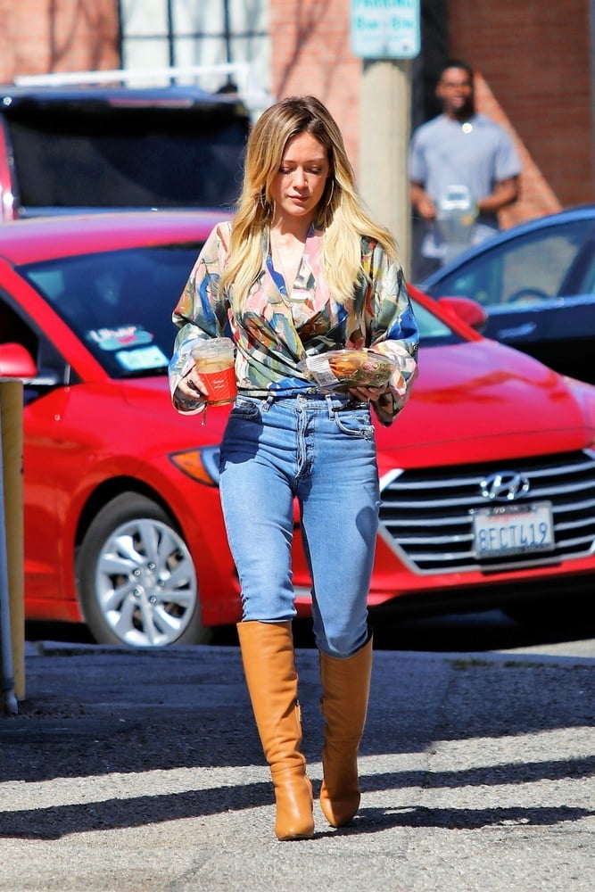 Female Celebrity Boots &amp; Leather - Hilary Duff #103098878