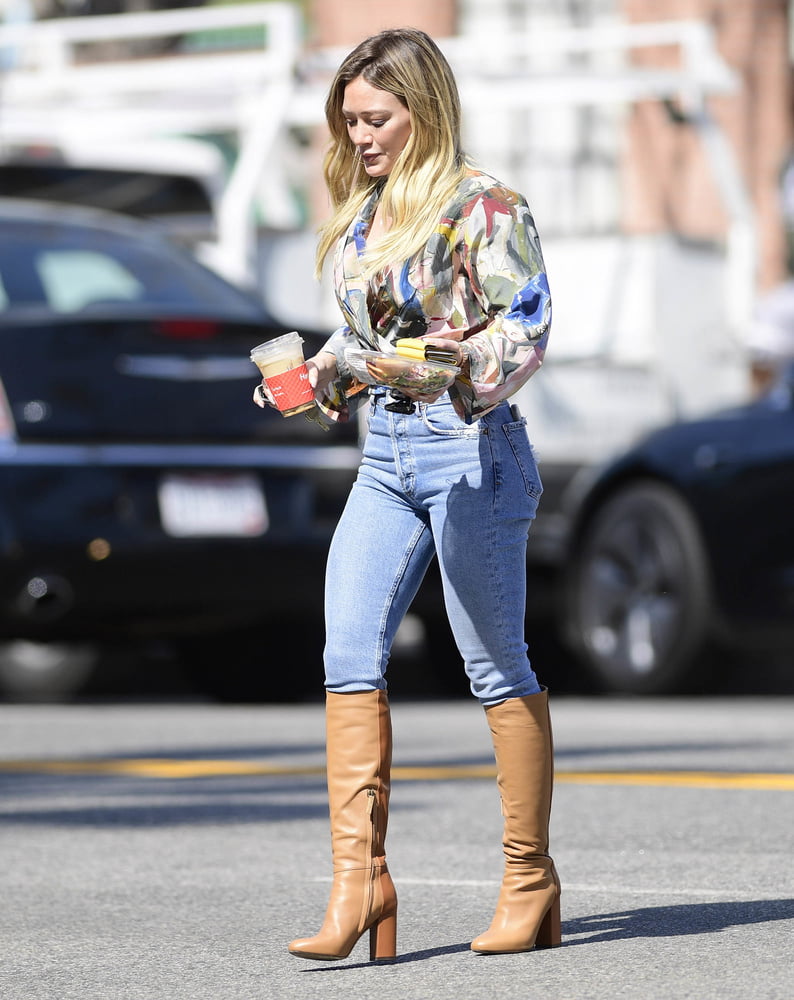 Female Celebrity Boots &amp; Leather - Hilary Duff #103098879