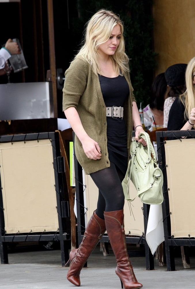 Female Celebrity Boots &amp; Leather - Hilary Duff #103098910