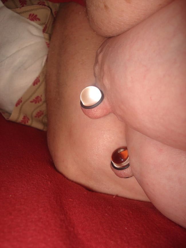 Dee's large gauge nipple piercings
 #95324647