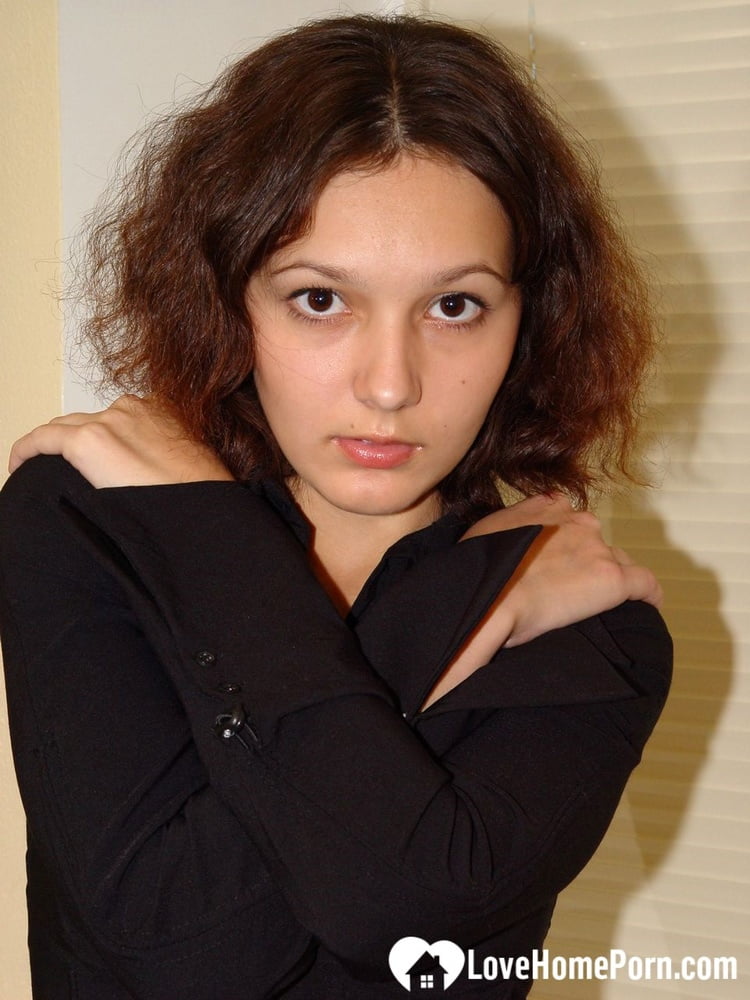 Curly babe cannot have enough of her dildo #106682590