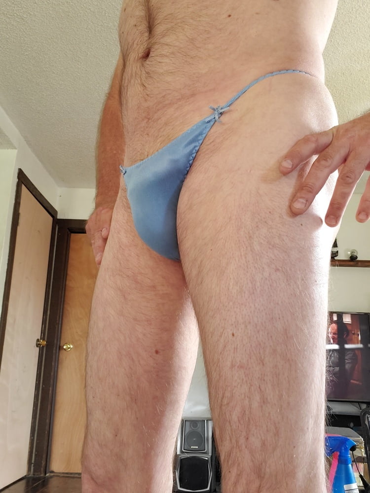 My blue satin thong panty #107037299