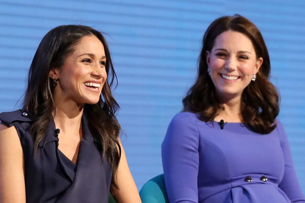 Kate Middleton &amp; Meghan Markle pulling lots of cute faces #97927643