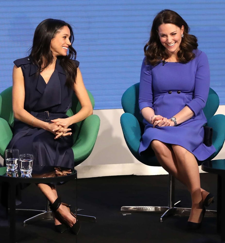 Kate Middleton &amp; Meghan Markle pulling lots of cute faces #97927652