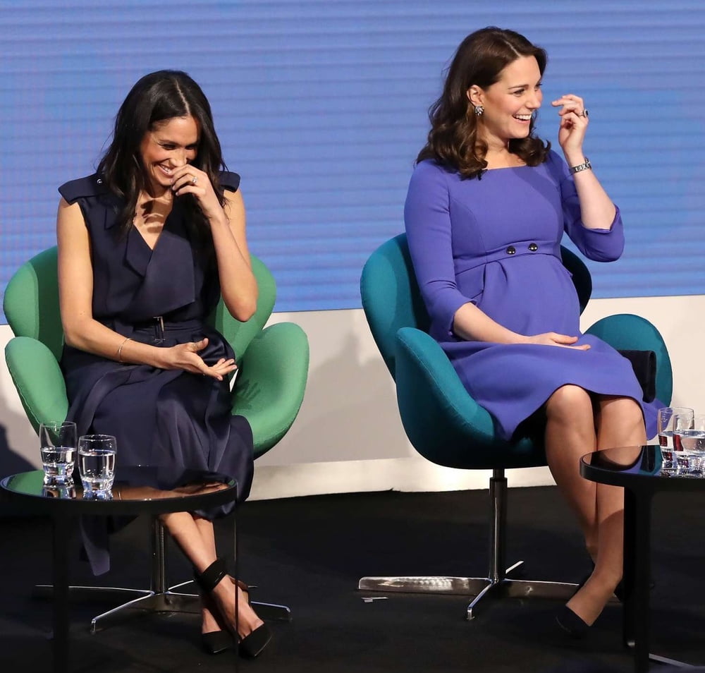 Kate Middleton &amp; Meghan Markle pulling lots of cute faces #97927667