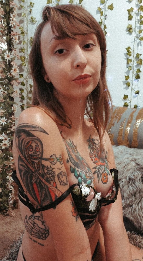 22 yo small tattooed US Nympho slut - private selfie pics #93197315