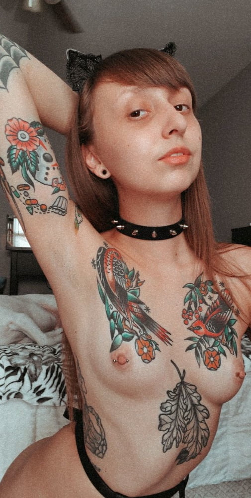 22 yo small tattooed US Nympho slut - private selfie pics #93197504