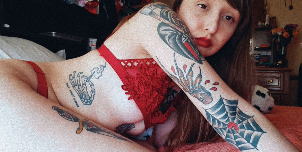 22 yo small tattooed US Nympho slut - private selfie pics #93197609