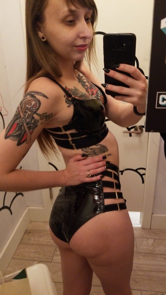 22 yo small tattooed US Nympho slut - private selfie pics #93197805
