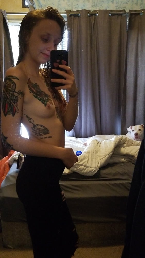 22 yo small tattooed US Nympho slut - private selfie pics #93197929