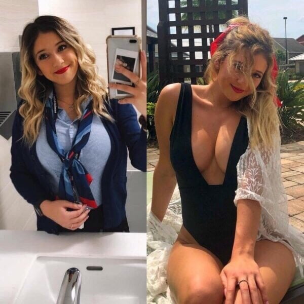 dressed undressed stewardesses #104265212