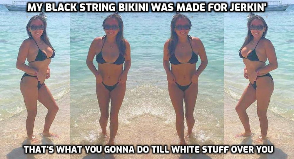Jessy bikini teen tiny black string bikini for jerking off
 #81347672