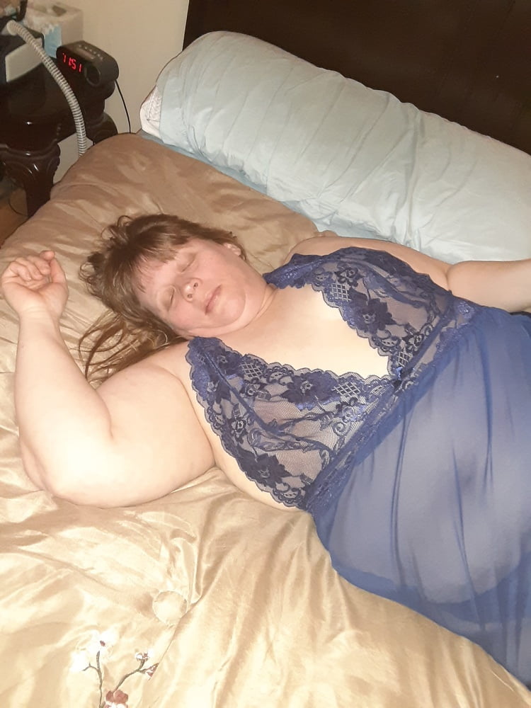 Sexy BBW Wife Starwarp in Blue Lingerie #106594747