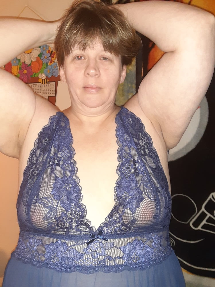 Sexy BBW Wife Starwarp in Blue Lingerie #106594850
