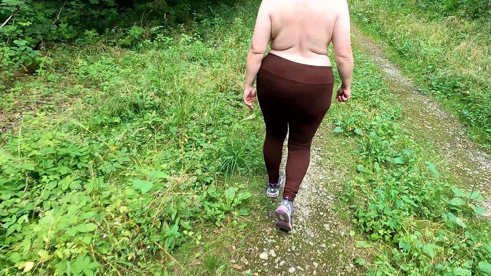 Topless hiking and slapping tits #107247287