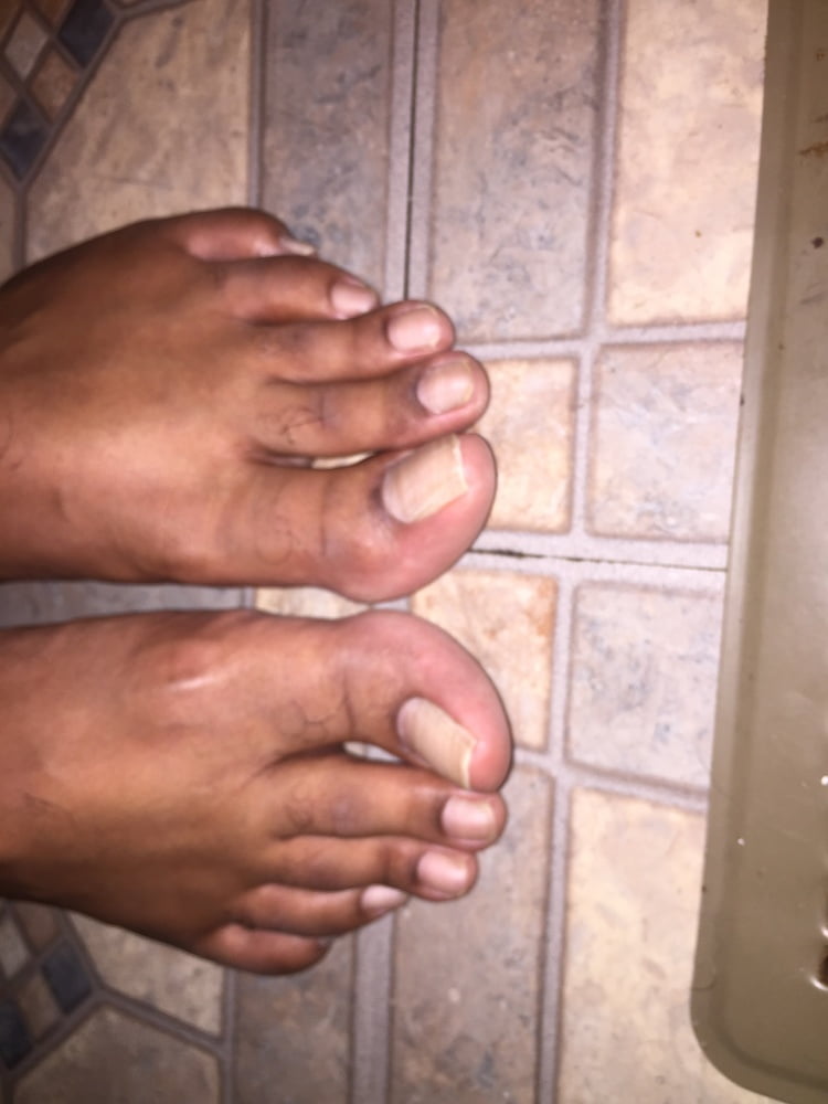 Big Foot black mens big feet male long toes nails #107031310