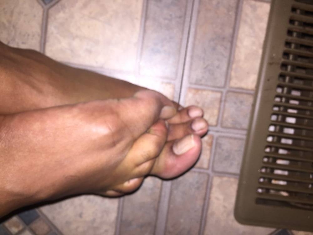 Big Foot black mens big feet male long toes nails #107031313