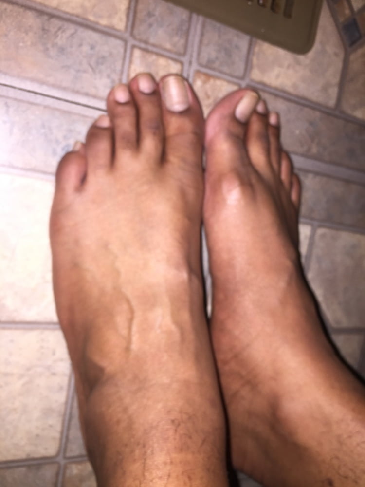 Big Foot black mens big feet male long toes nails #107031316
