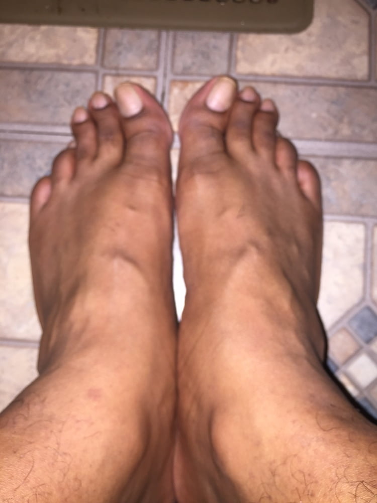 Big Foot black mens big feet male long toes nails #107031318