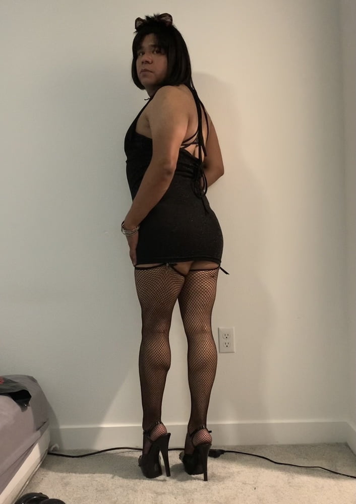 Big Ass Rachelle in Shiny Little Black Slutty Dress #107146715