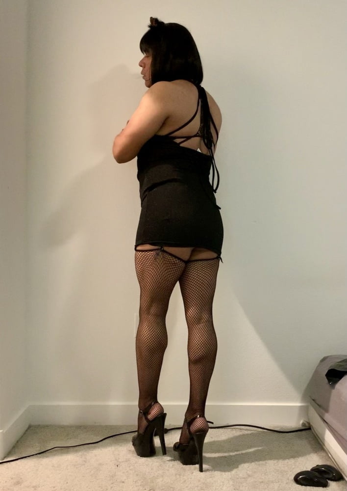 Big Ass Rachelle in Shiny Little Black Slutty Dress #107146722