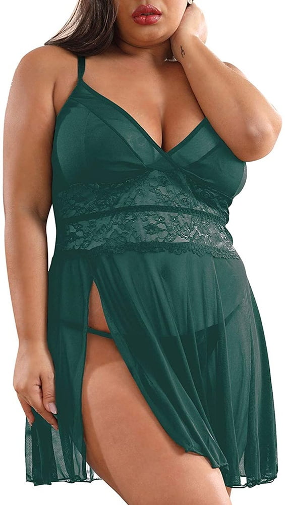 Lencería verde de talla grande
 #87630978