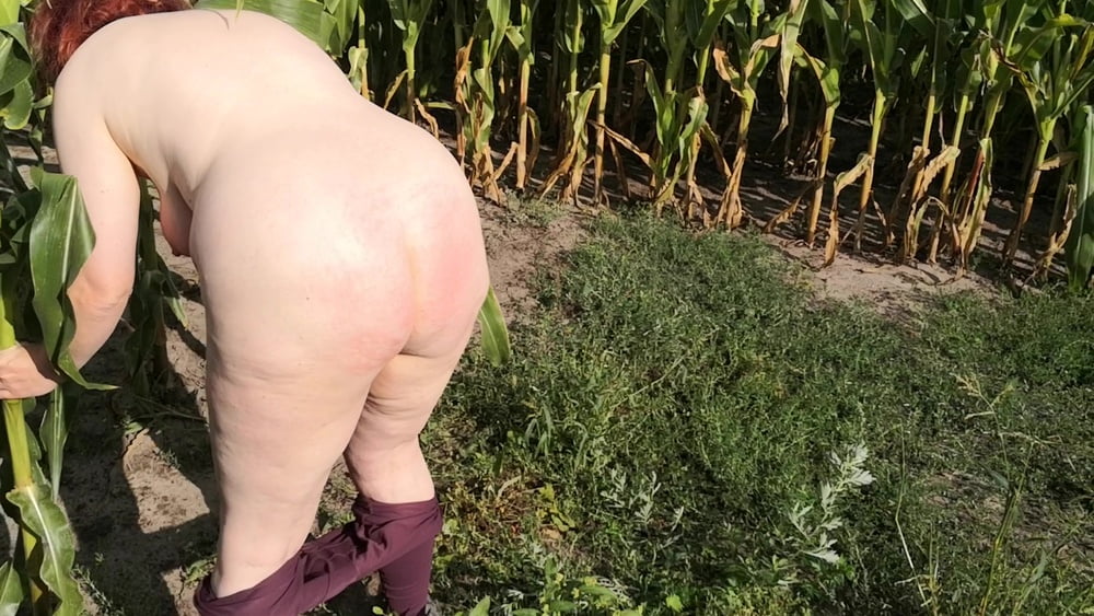 Naked whipping in cornfield #107286219