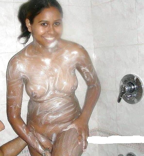 Ebony beauty in her bathroom, Bath Shower 10 #80266720