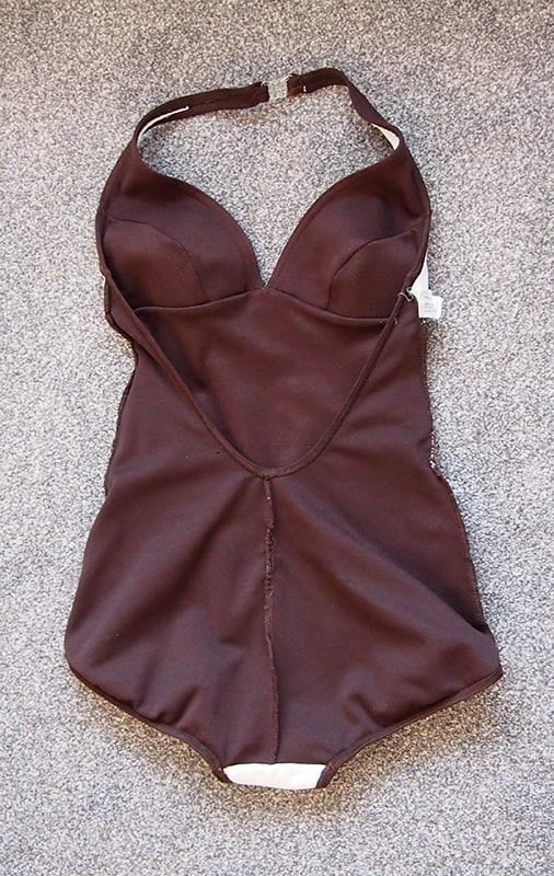 1977 keynote brown fitted swimsuit #101914510