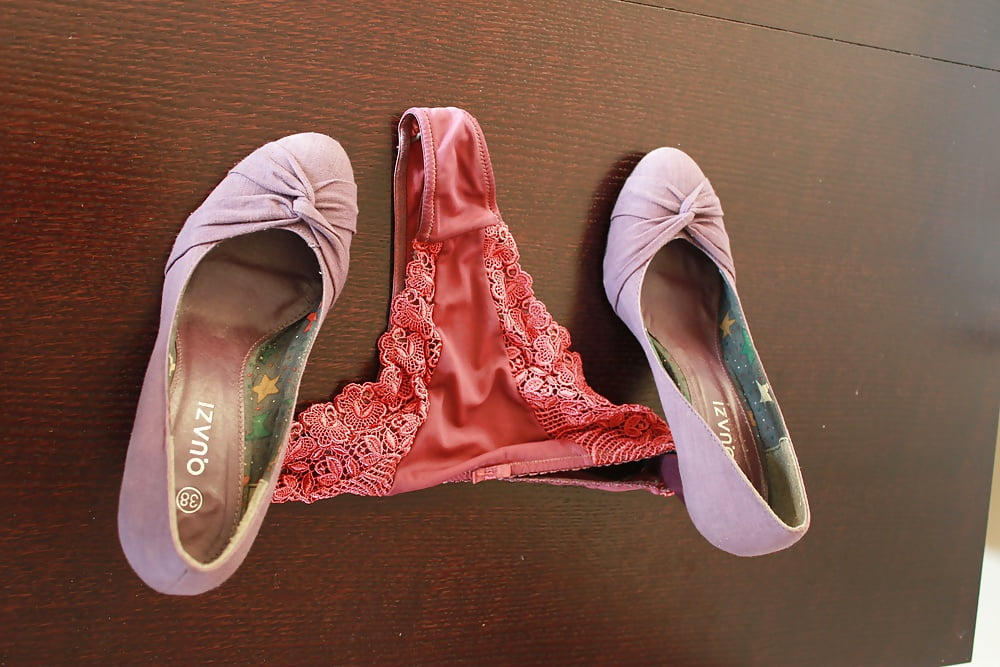 Violet heels, panties, bra, pantyhose #107059858