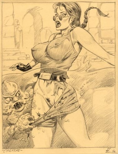 Lara Croft cartoon #91712950