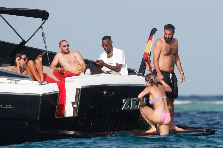 Rita Ora Ibiza vacation boat #87386420