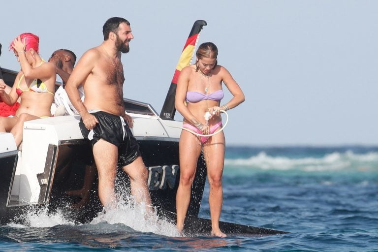 Rita Ora Ibiza vacation boat #87386465