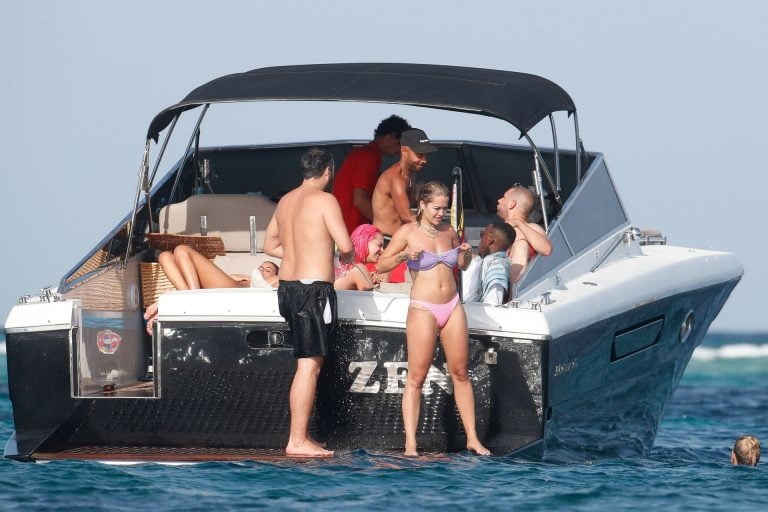 Rita Ora Ibiza vacation boat #87386510
