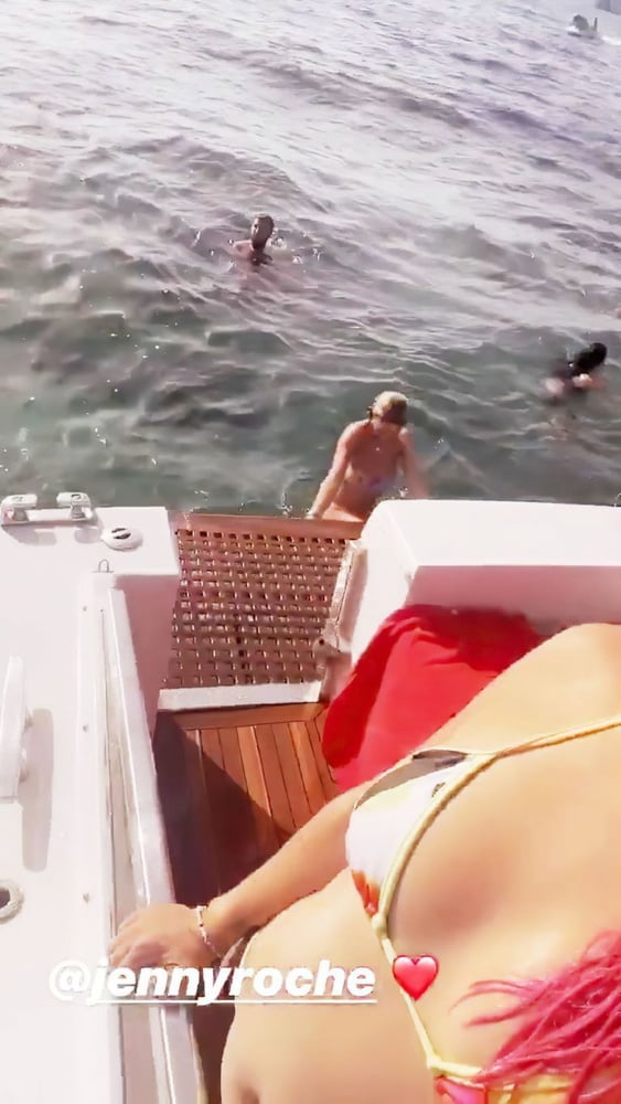 Rita Ora Ibiza vacation boat #87386519