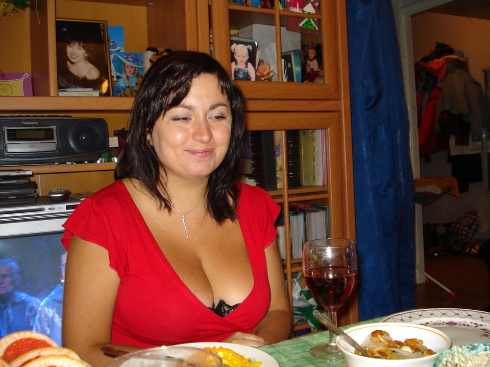 Russian mature wife Marina with big boobs #96603193