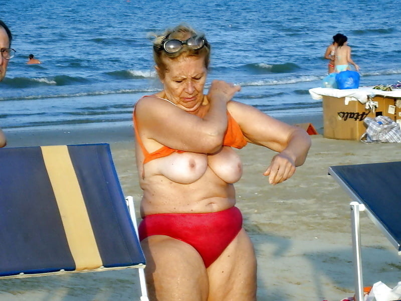 Granny big boobs beach 2 #102147193
