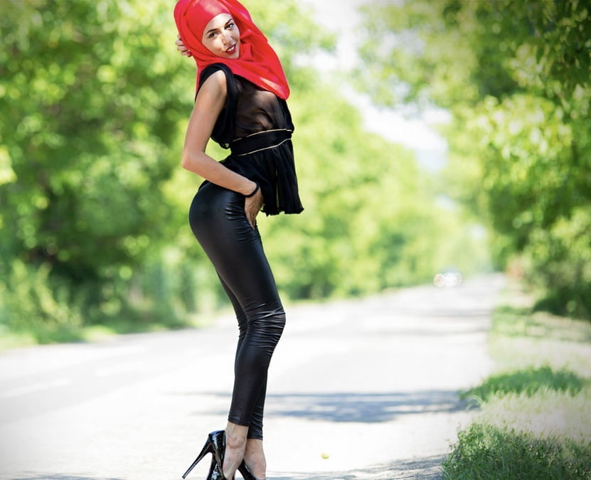 Niqab hijab nylon heels #91406978