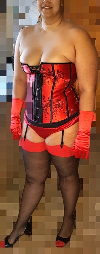 Red Corset with Red Seams #106702688