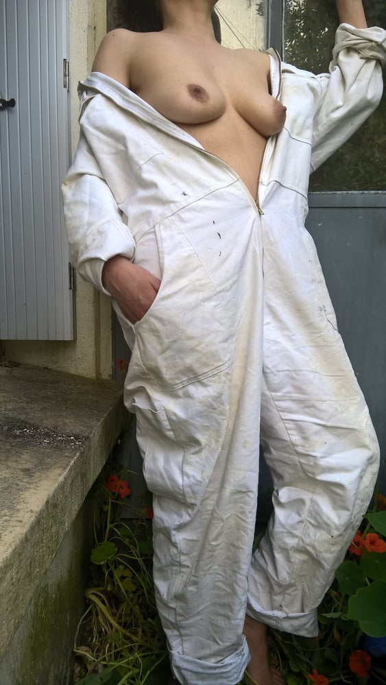 Hairy Mature Wife In Coveralls Outdoors #107031678