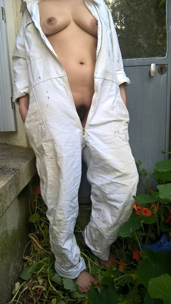 Hairy Mature Wife In Coveralls Outdoors #107031680