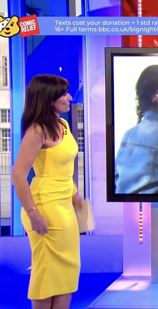 Davina McCall,Very tight yellow dress, The Big Night In #99194255