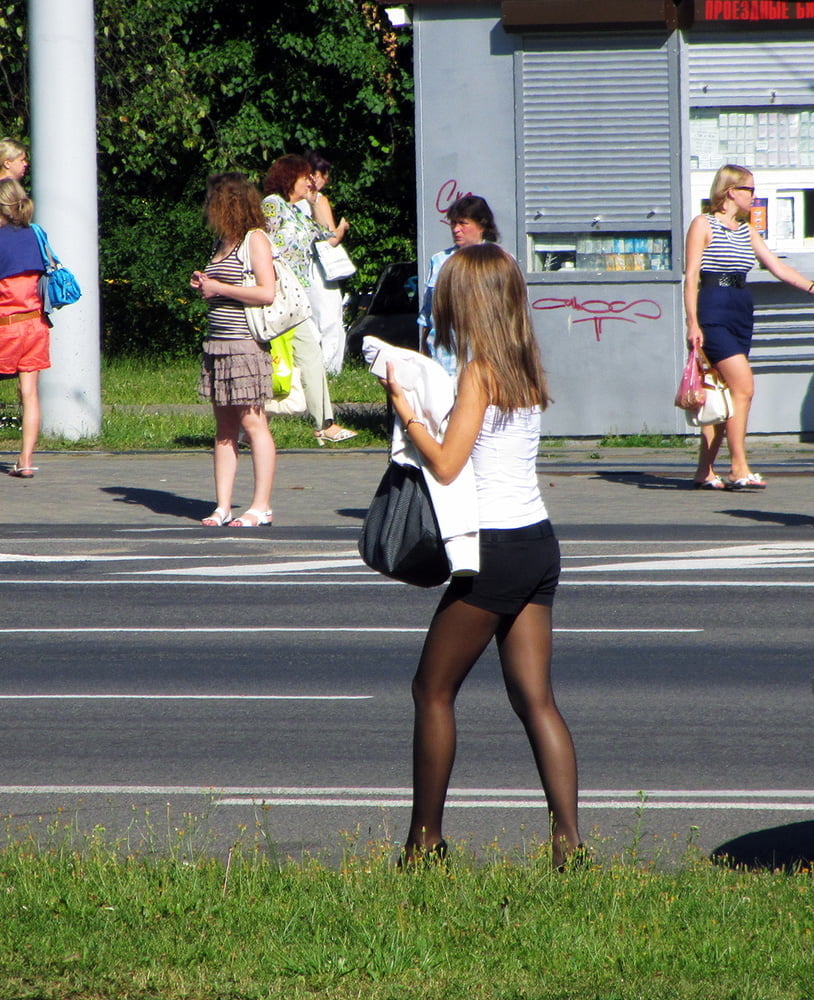sexy street ladies in pantyhose 2 #90805523