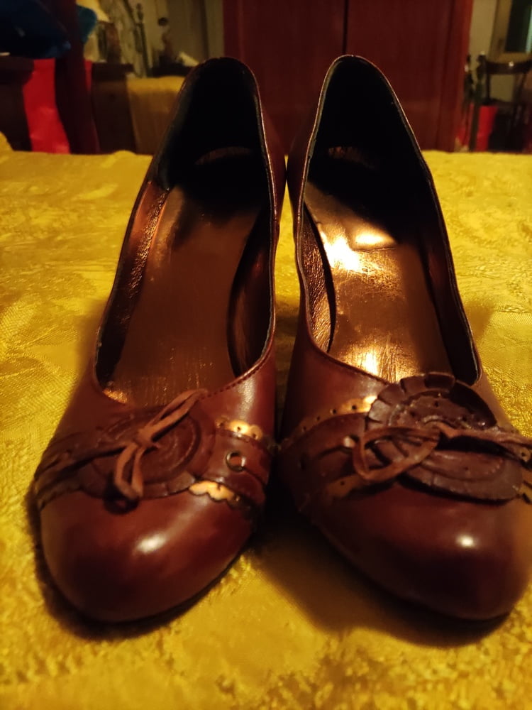 Sister&#039;s old brown heels #81887567