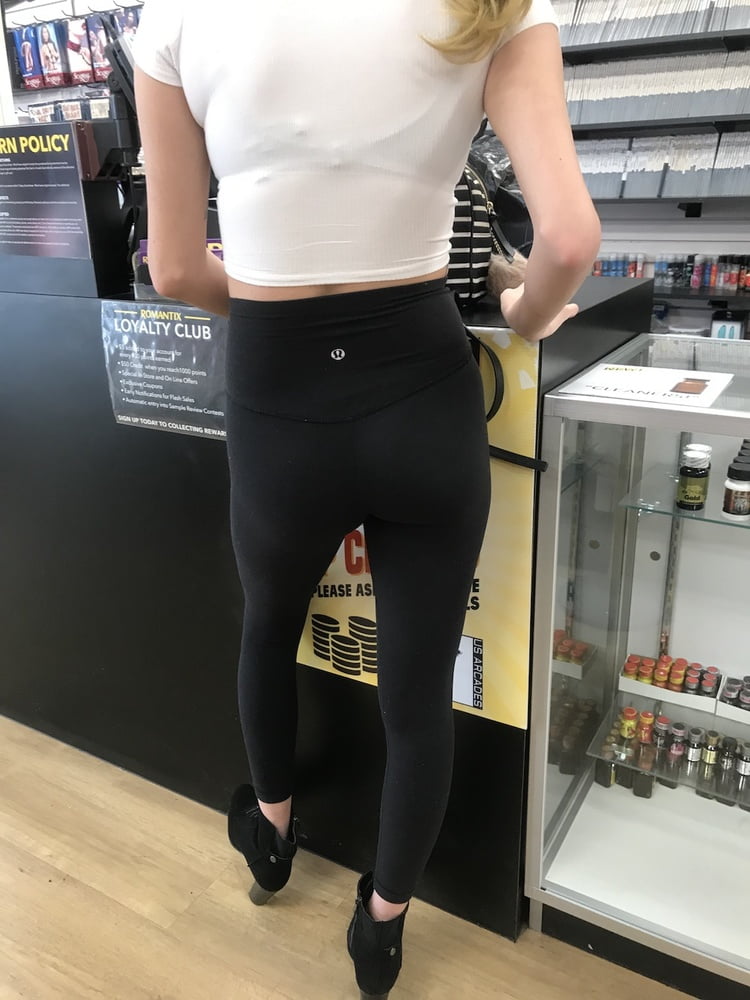Sex shop blonde in lululemon leggings #104026366