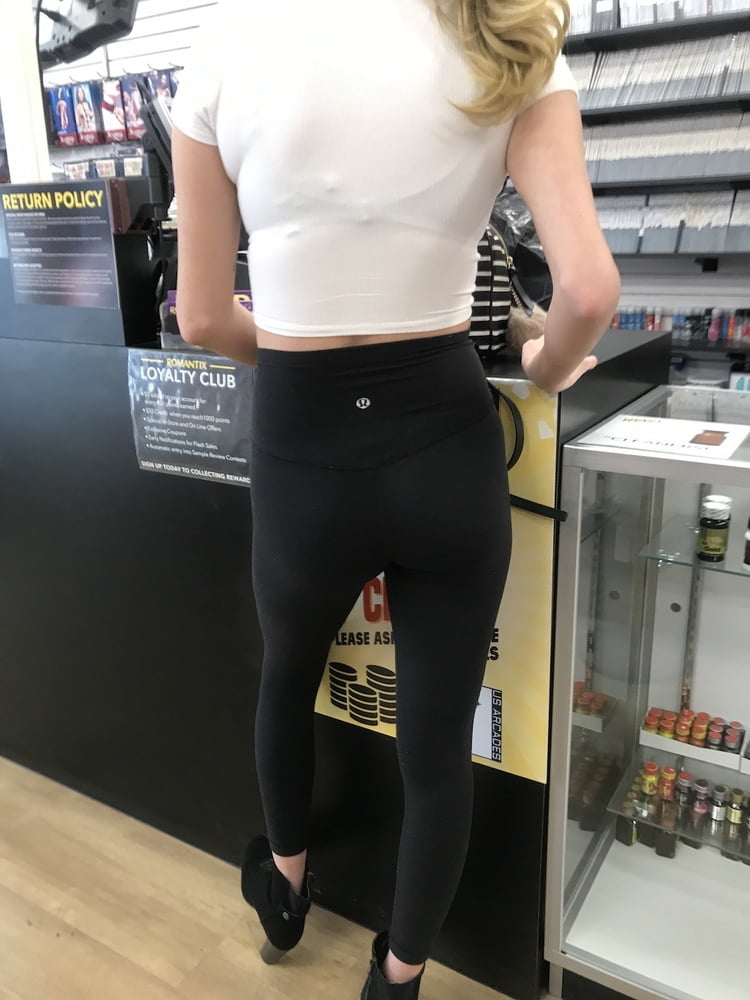 Sex shop blonde in lululemon leggings #104026369