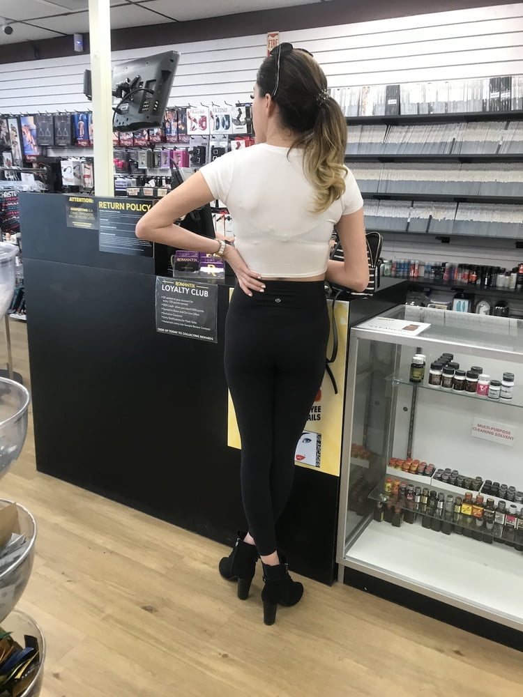 Sex shop blonde in lululemon leggings #104026385