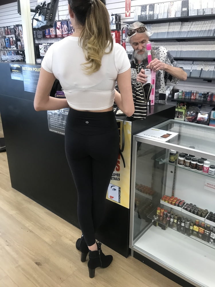 Sex shop blonde in lululemon leggings #104026395