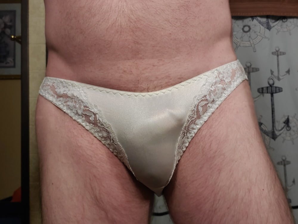 My classic white nylon bikini panties