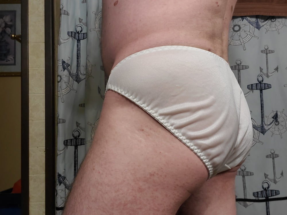 My classic white nylon bikini panties #106852004